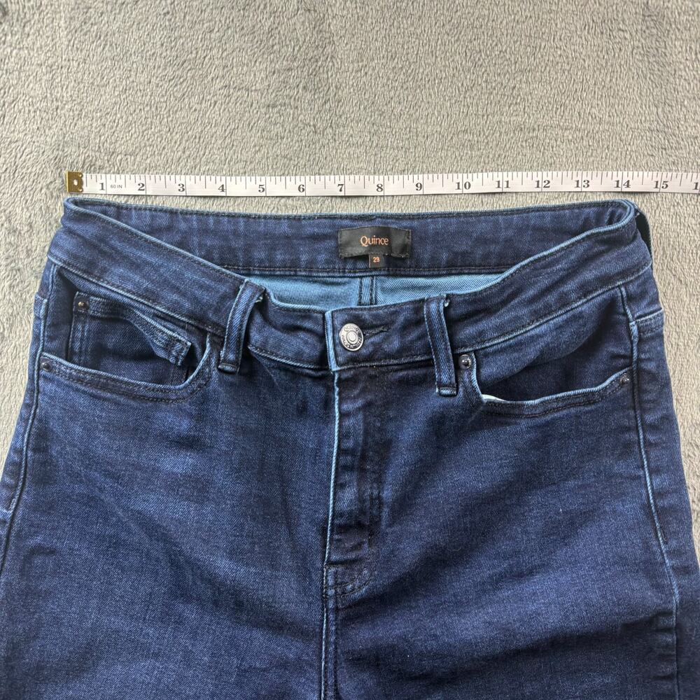 Quince Bella Stretch Straight Jeans 29 Deep Sea Blue Denim Organic Cotton - Picture 9 of 16